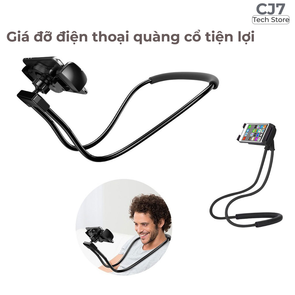 Giá đỡ điện thoại quàng cổ Lazy Holder giá rẻ, kẹp đỡ điện thoại , quàng cổ, dựng chân đứng trên mặt phẳng, quay 360 tùy sở thích