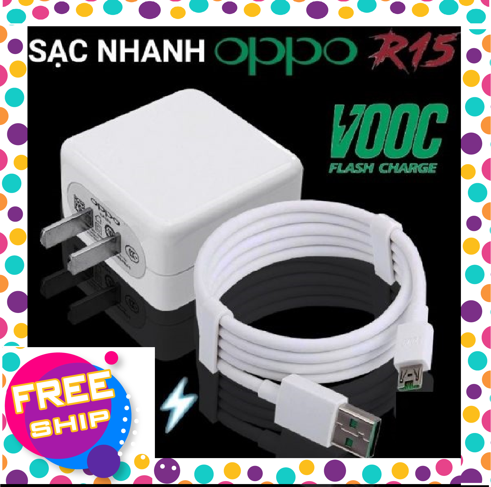 Bộ sạc nhanh oppo vooc r15 micro chính hãng - cốc sạc nhanh kèm cáp sạc nhanh oppo