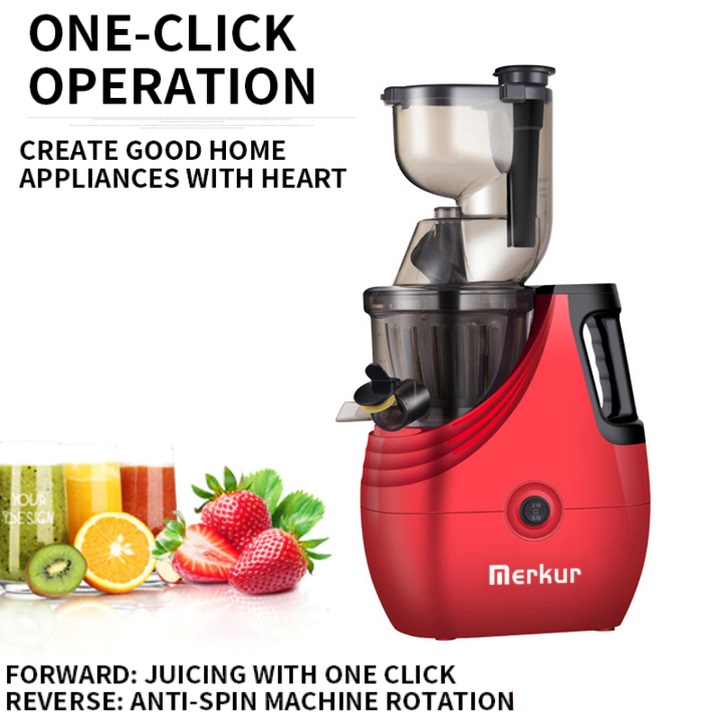 Máy ép trái cây tốc độ chậm nhãn hiệu merkur je-b02b 150w, dung tích 1000ml - hàng chính hãng, bảo hành 12 tháng
