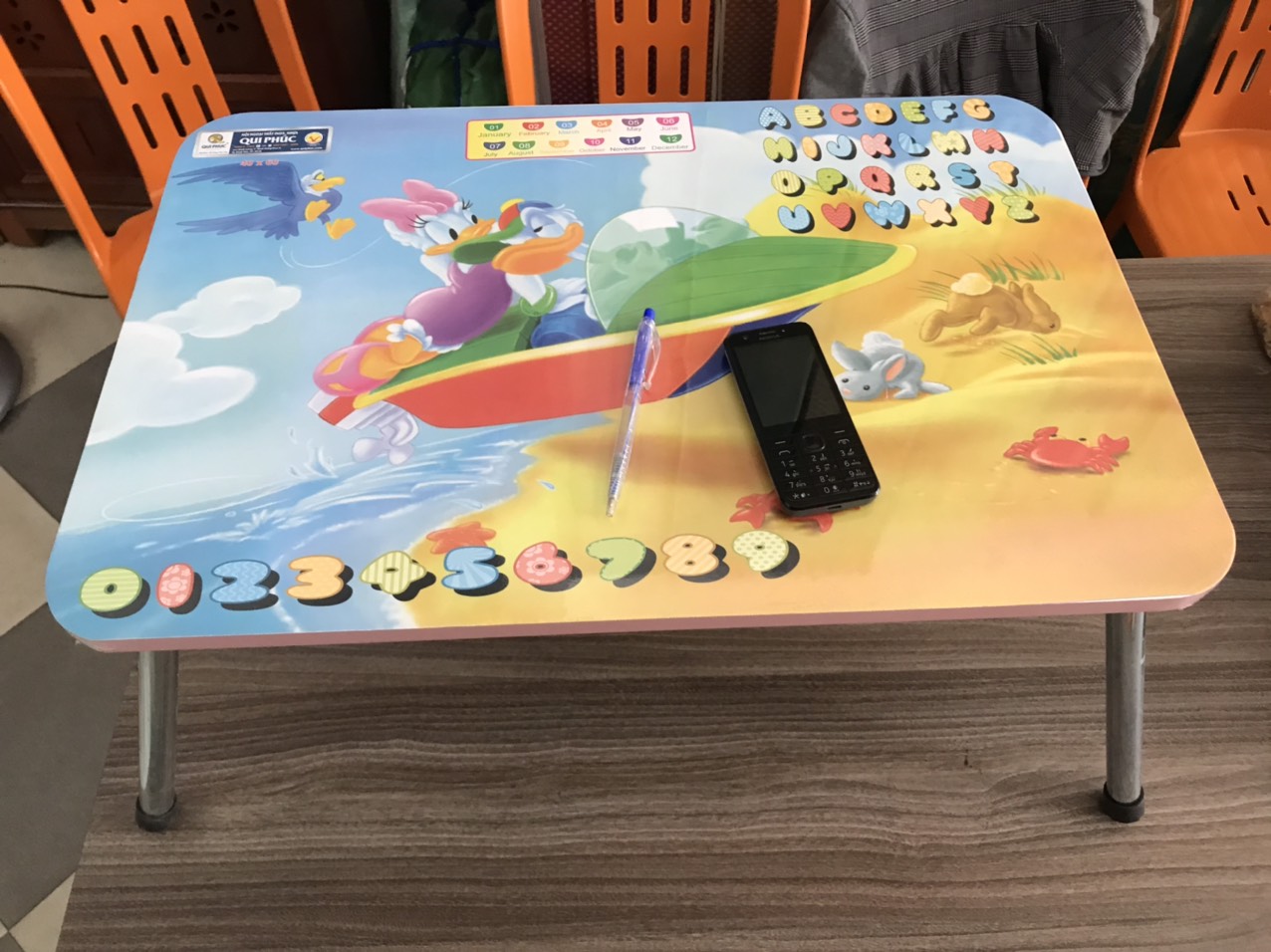 Bàn xếp học sinh 4x6 chân sắt mạ kẽm phi 32 Quy Phúc