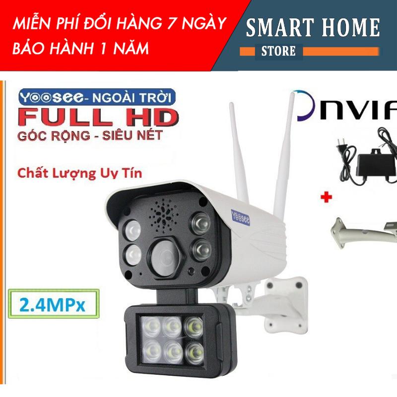 Camera wifi Yoosee 2 râu X1000 FullHD1080-2.0MP ngoài trời quay đêm có màu hình ảnh sắc nét-nguồn 12V 2A và chân đế sắt