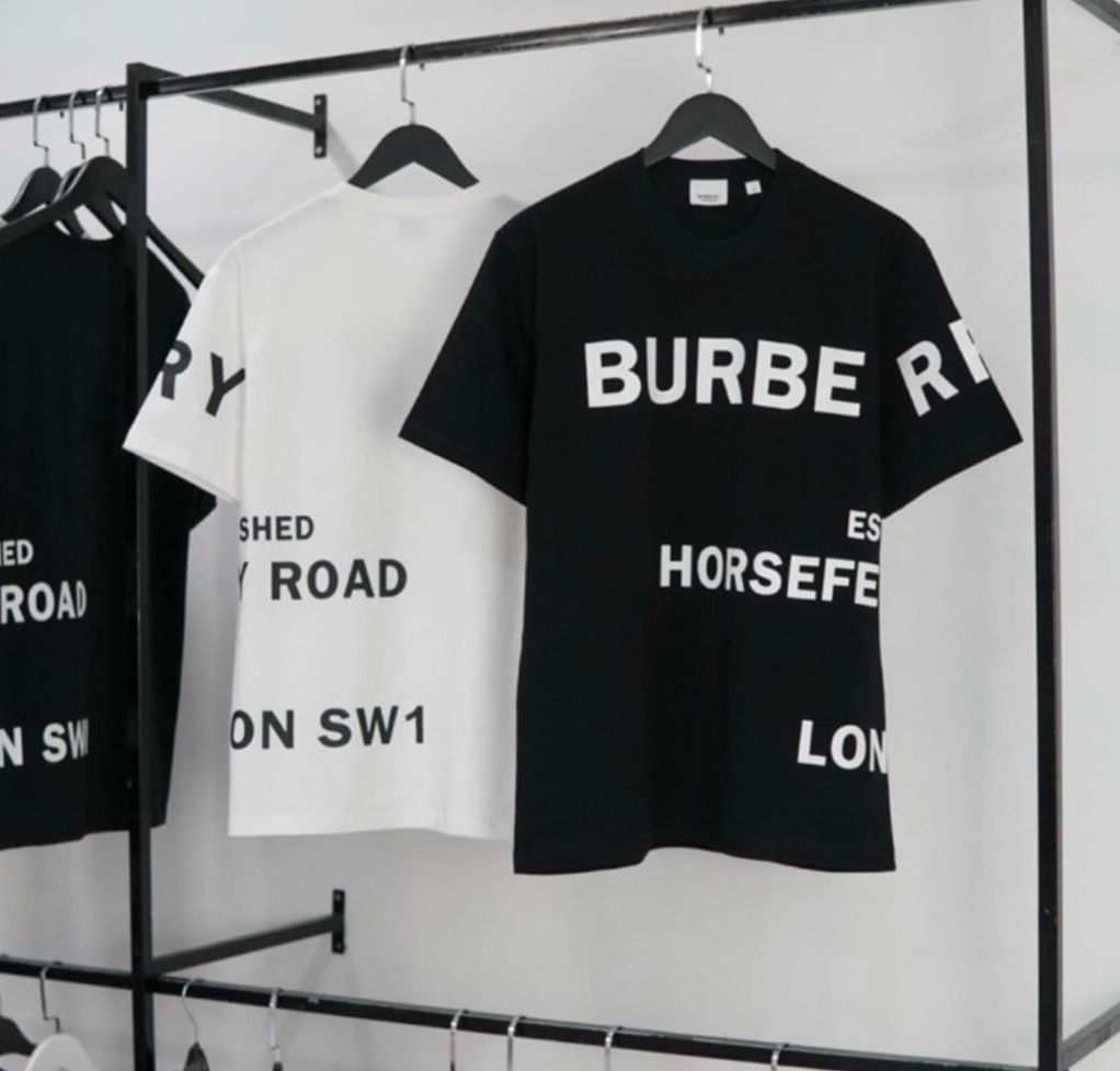 Áo phông nam nữ burberry chất liệu cotton thoáng mát hình in siêu nét..