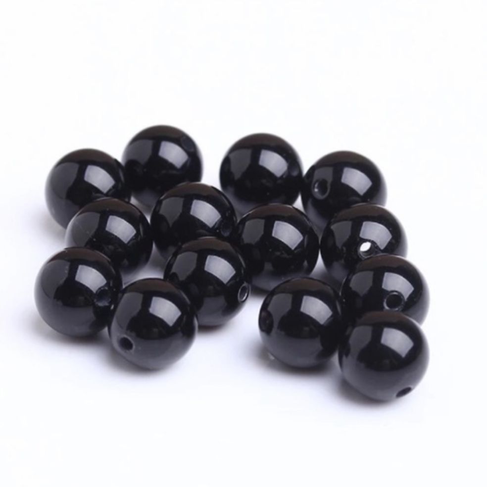 Đá huyền thạch thiên nhiên làm vòng handmade size 12mm