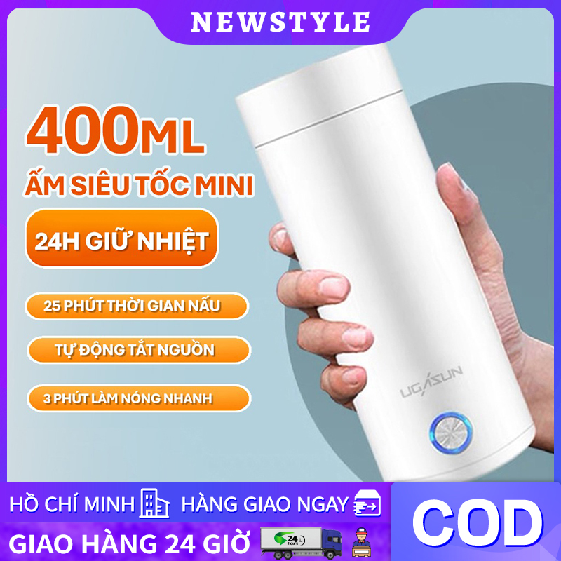 Bình đun nước siêu tốc mini du lịch bình nước bệnh viện đa năng 400ml tự ngắt khi sôi