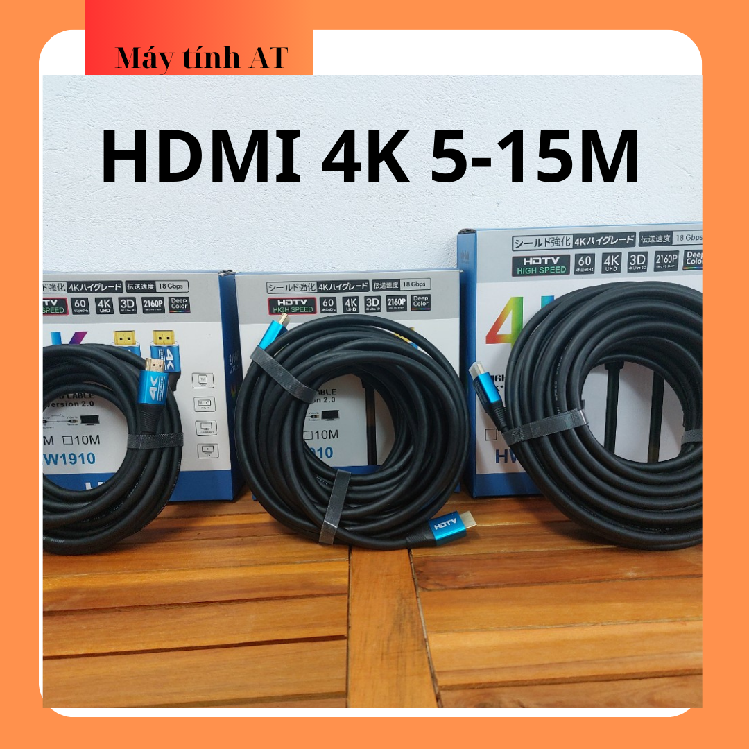 Cáp hdmi 5m 10m 15m lõi đồng hdmi 4k- dây hdmi to hdmi tròn chuẩn full hd 1080p