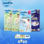 Combo 4 - Mix 2 gói Tã quần Molfix Thiên Nhiên Super Jumbo + 1 Tã quần Molfix Oxy Super Jumbo + 1 Tã quần Sweet Dream