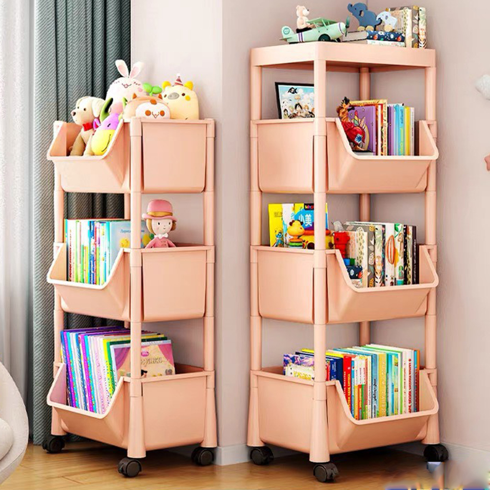 Kệ đựng đồ đa năng 4 tầng có bánh xe di chuyển - kệ để đồ đa năng, kệ nhựa đựng đồ đa năng, kệ đựng đồ chơi cho bé, kệ đựng đồ trong nhà bếp, nhà tắm