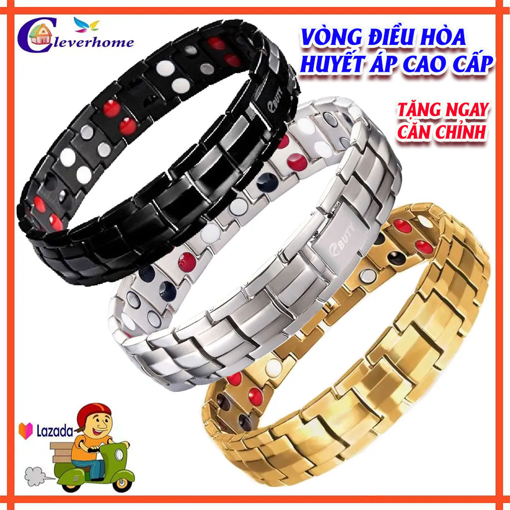 vòng tay điều hòa huyết áp cao cấp, vòng đeo tay ổn định huyết áp, vòng huyết áp màu vàng, bạc, đen sang trọng