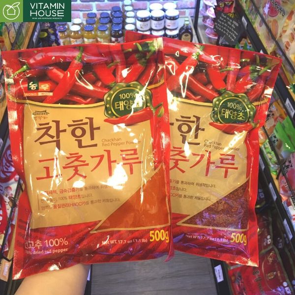 Ớt bột hàn quốc loại 500g_nongwoo vảy