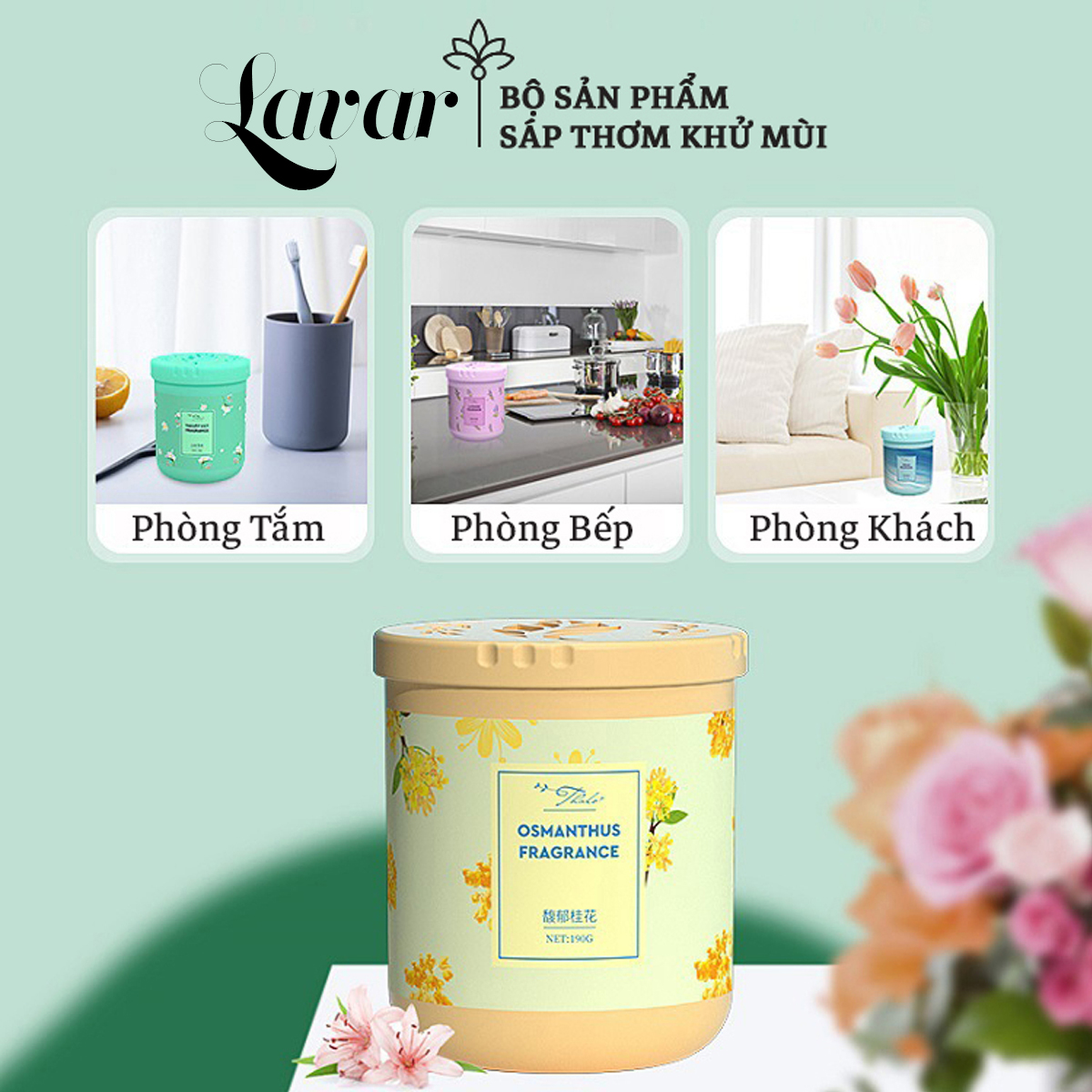 Sáp thơm phòng khử mùi phòng ngủ, tủ quần áo, nhà vệ sinh, ô tô hương thiên nhiên