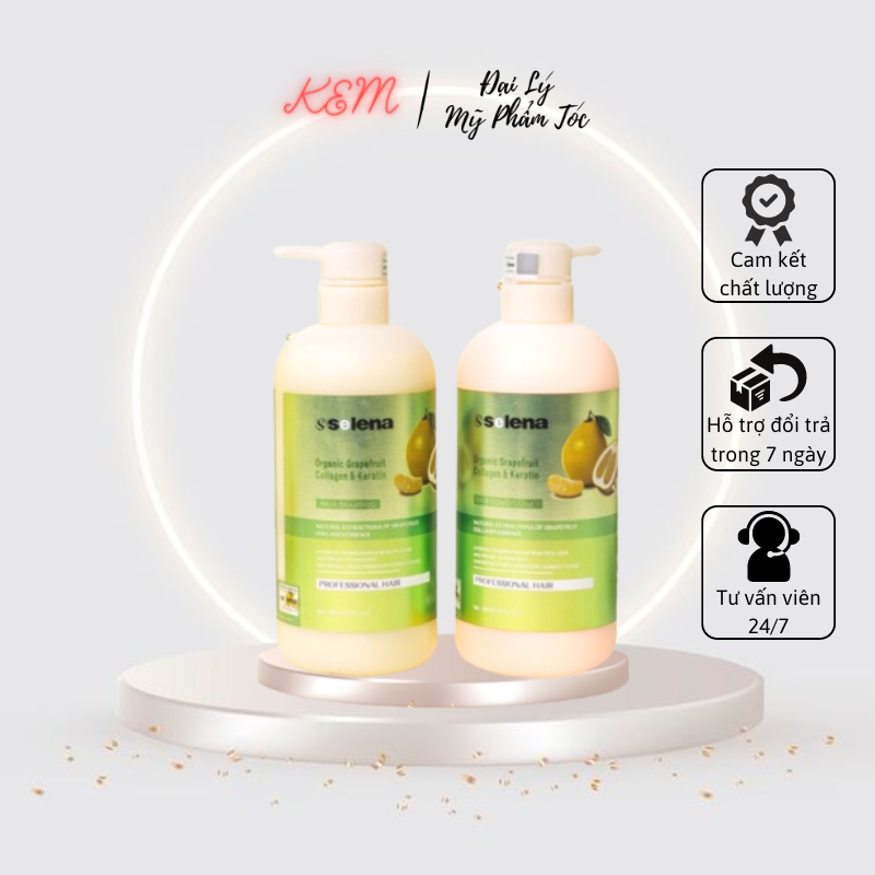 Dầu gội bưởi SELENA 800ml chống rụng tóc - Dầu gội cặp phục hồi hư tổn, kích thích mọc tóc