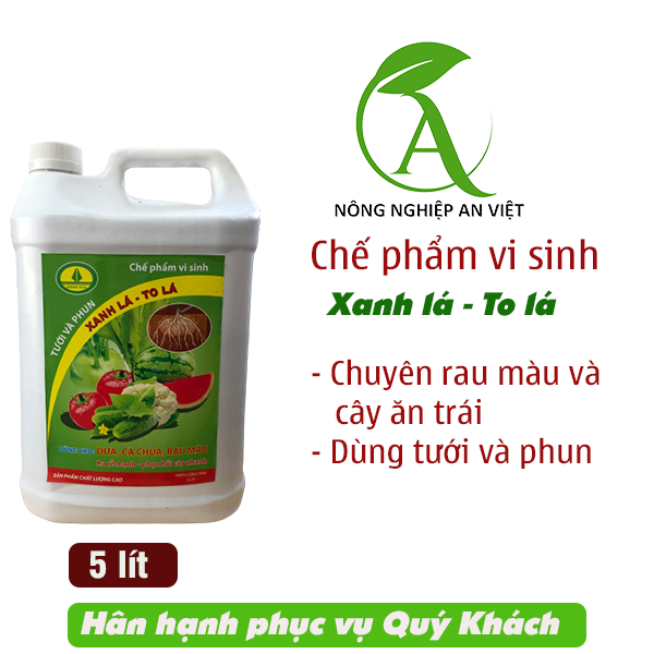 Phân bón xanh lá, to lá - 5 lít - phân bón lá chuyên dùng cho rau màu, cây ăn quả sạch không dùng phân bón hóa học