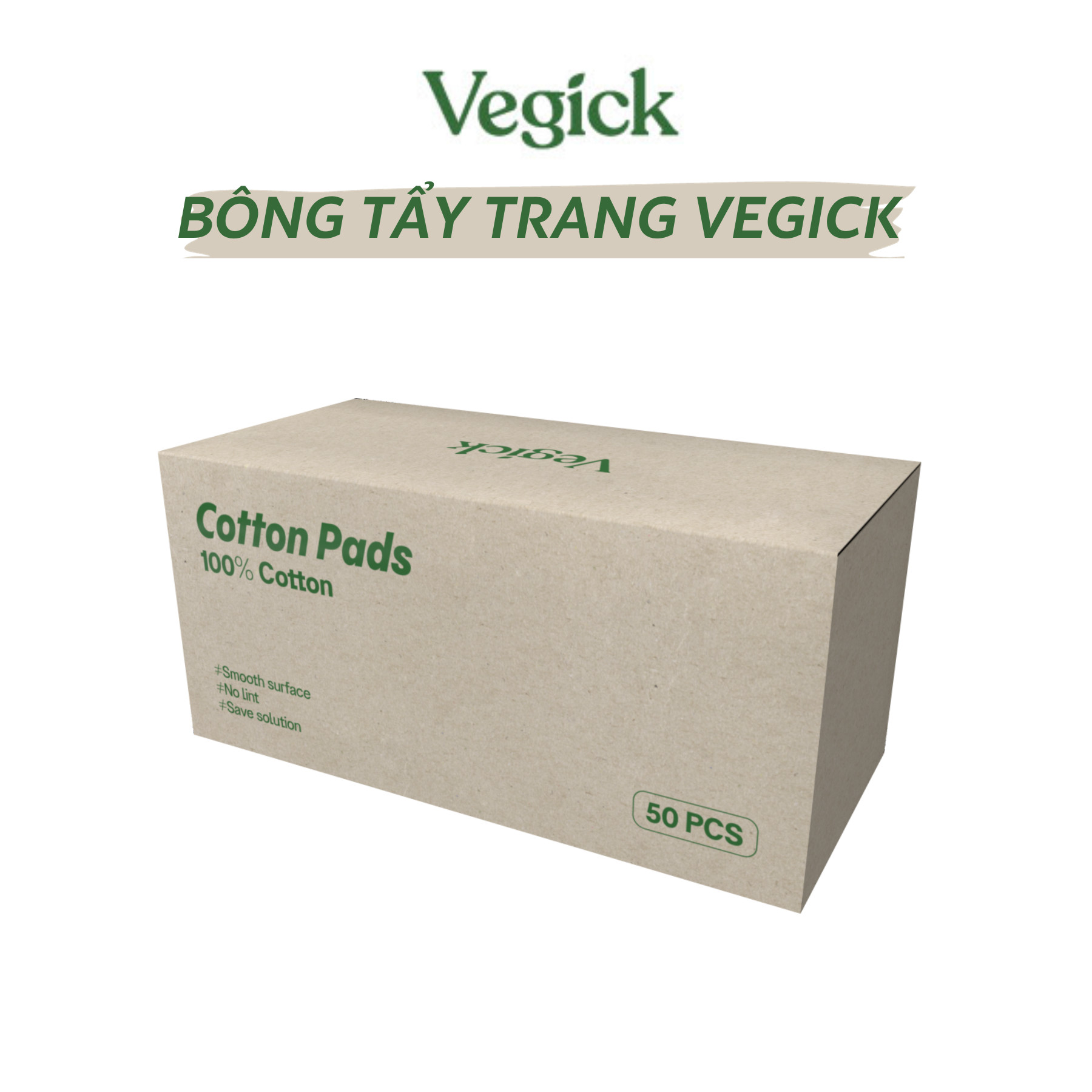 Hộp bông tẩy trang Vegick 100% Cotton 50 Miếng