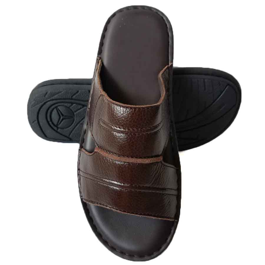 Dép Nam Quai Ngang Da Bò, Dép Da Nam Da Bò Thật Cao Cấp HKT Shop DN695