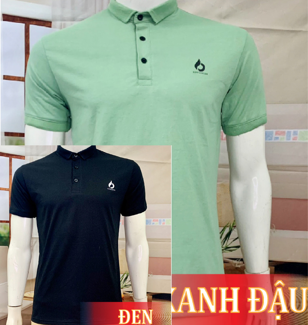 Combo 2 áo thun nam cổ bẻ