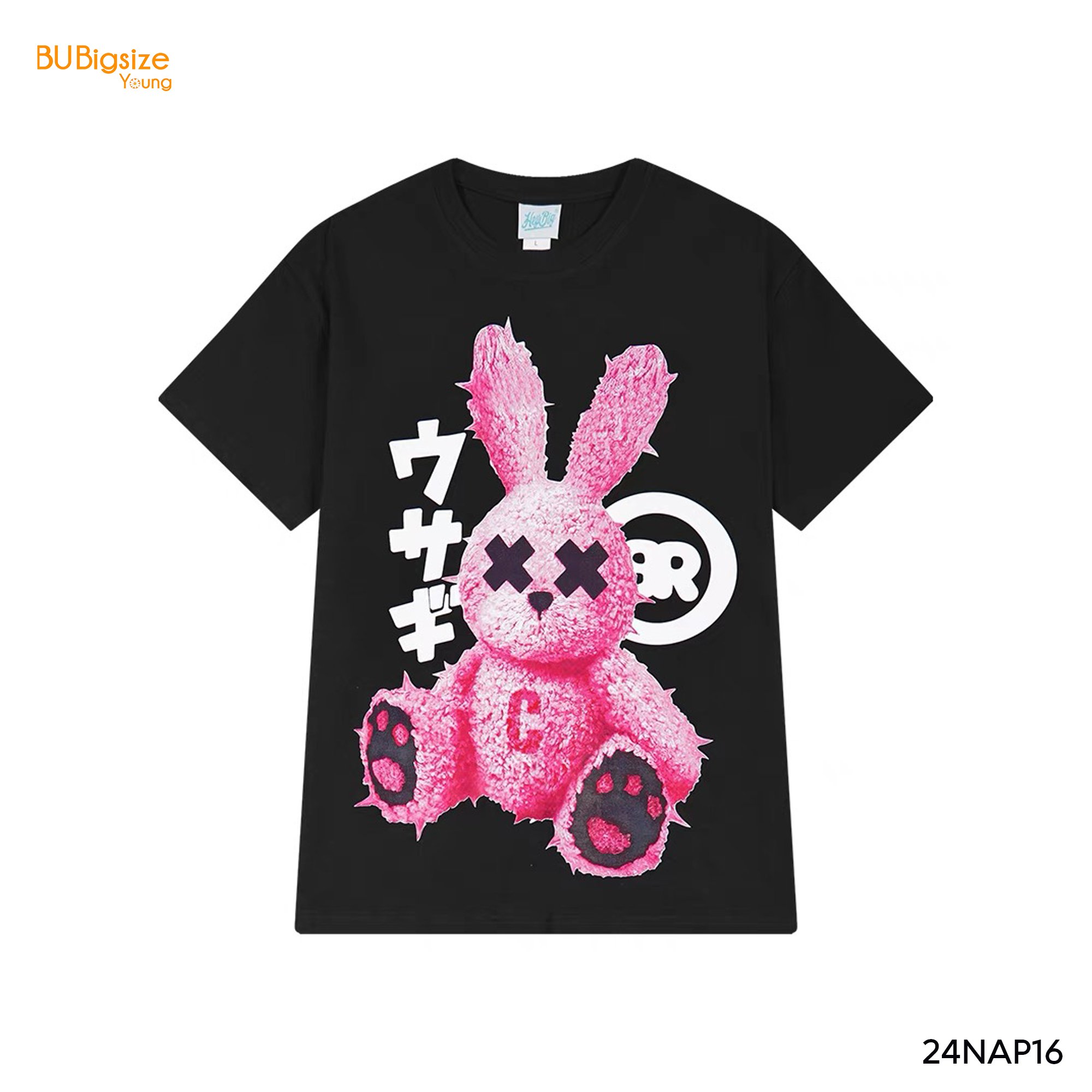 Áo phông in hình thỏ hồng bigsize - 24nap16 -