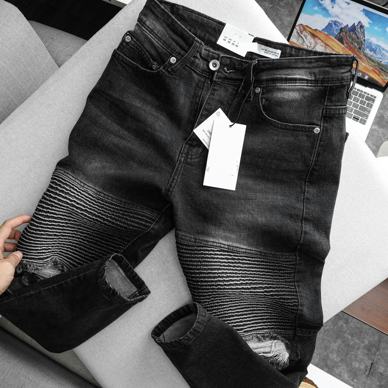 Quần jean nam zr biker cao cấp