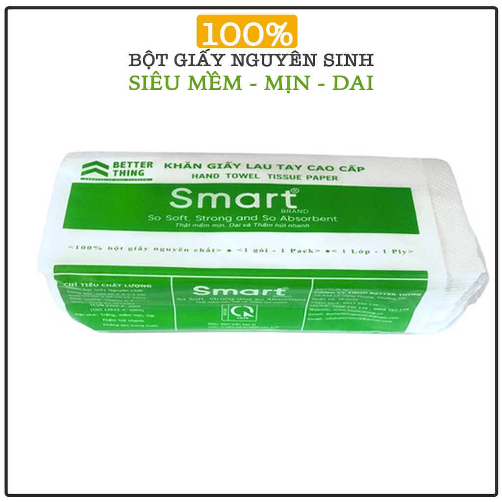 COMBO 10 GÓI KHĂN GIẤY LAU TAY SMART | BETTER THING PAPER | KHĂN GIẤY LAU TAY GIÁ RẺ