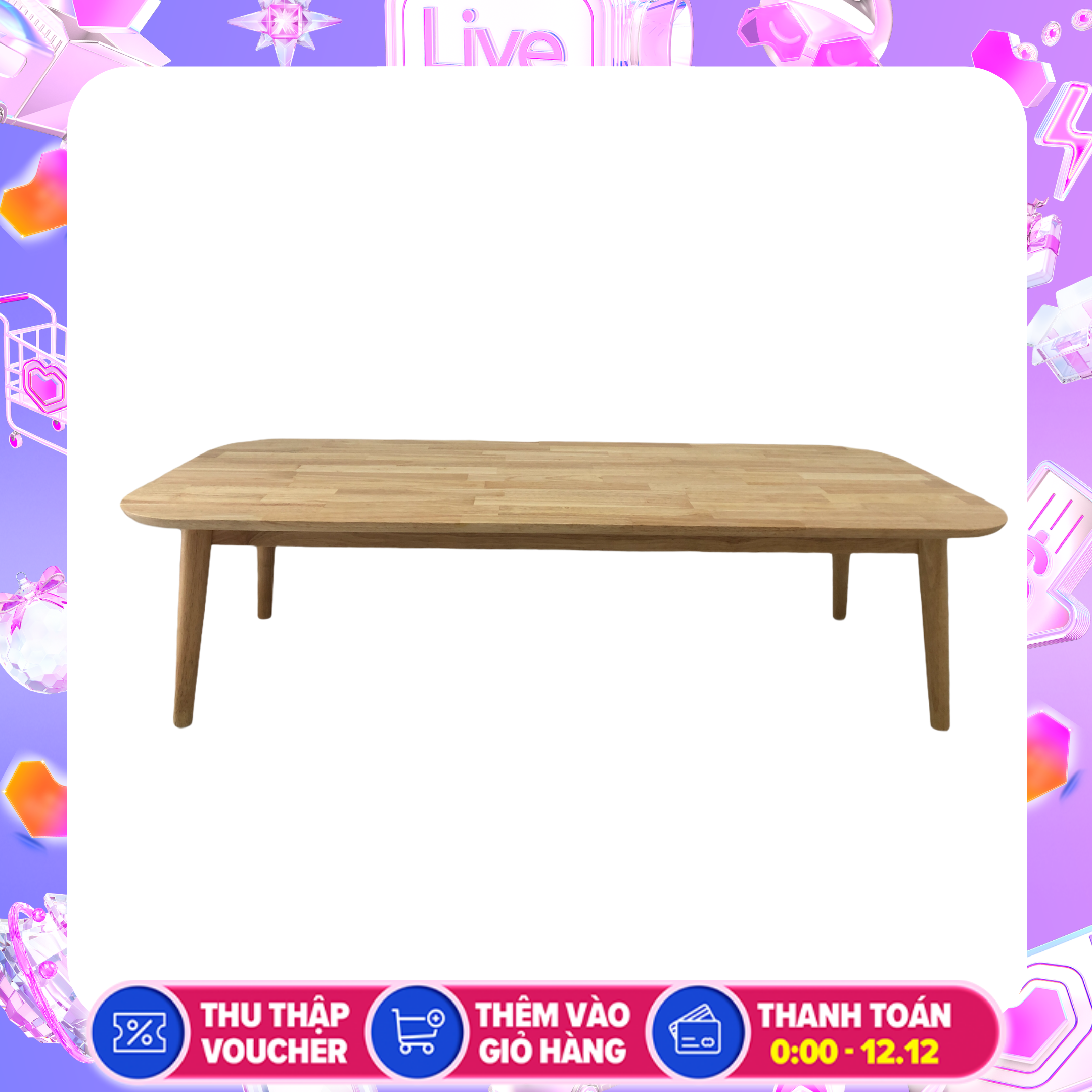 [ HÀNG MỚI VỀ ] BÀN SOFA 1200 GỖ CAO SU CAO CẤP XUẤT HÀN ( SOFA REG FOLDING TABLE RUBBER 1200)