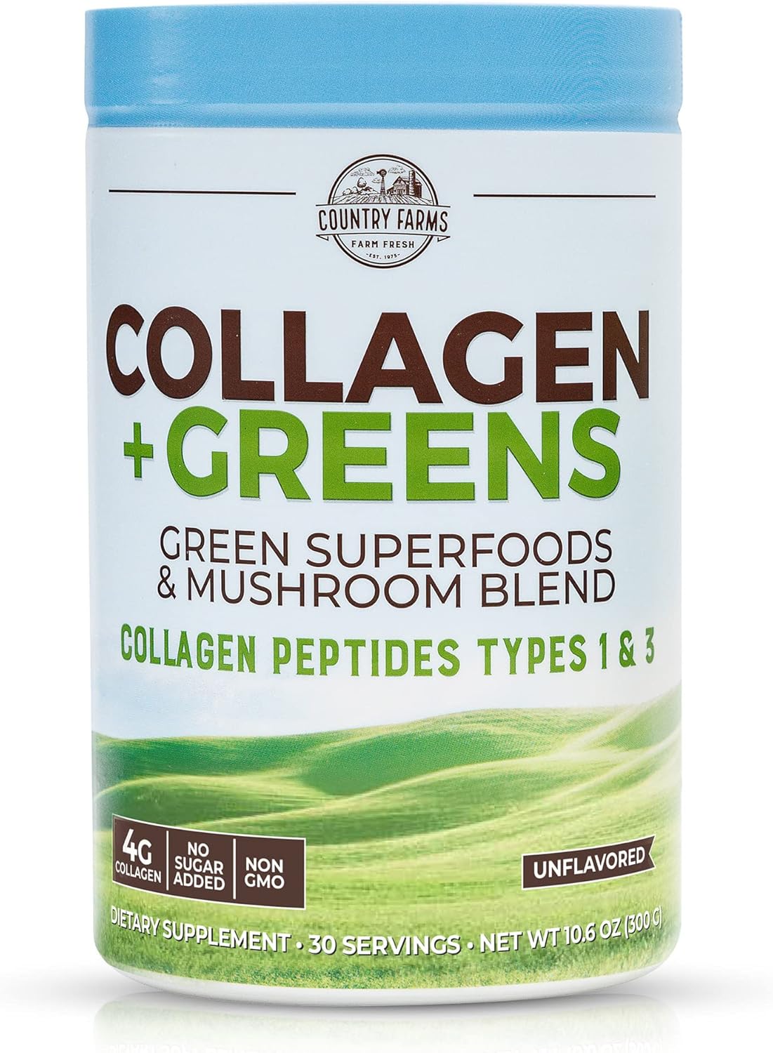 Collagen thủy phân và 23 siêu thực phẩm Country Farms Collagen Greens 300g
