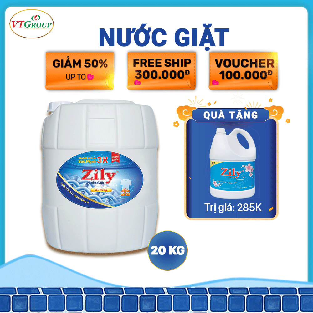 Nước giặt zily can - tặng 1 nước xả vải 5kg tình nhớ