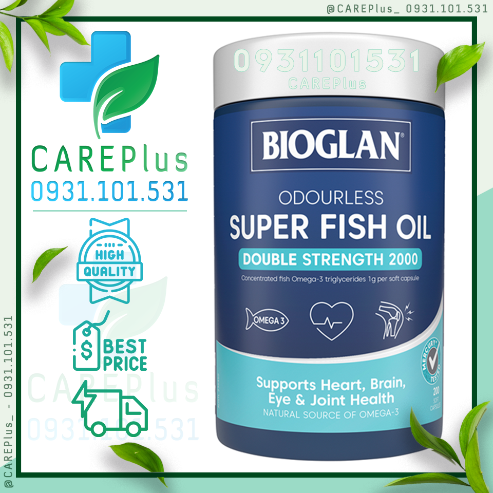 200 viên - Bioglan Super Fish Oil 2000mg 200 Capsules