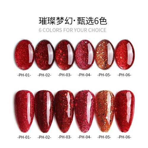 [HCM]Sơn gel as đỏ tango nhũ kim tuyến