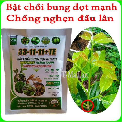 Phân bón lá vi lượng 33-11-11+te gói 100gr