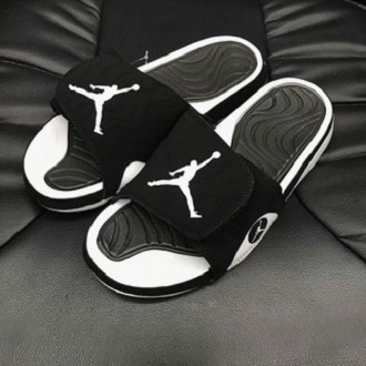 Dép nam jordan 3 đen trắng logo trắng [Tặng Kèm Vớ]