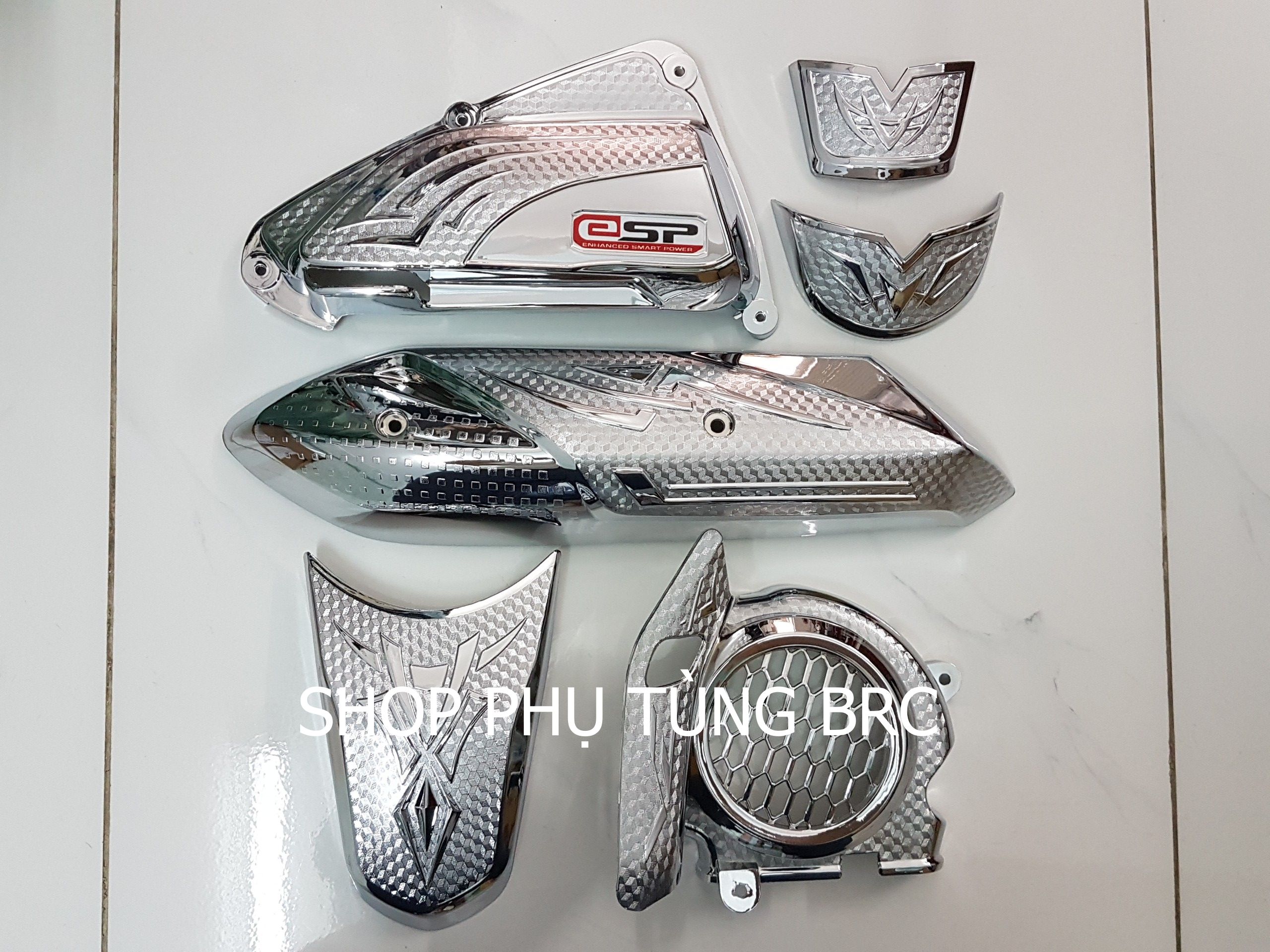 Combo 6 món ốp trang trí mạ CROM xe VISION 2021 trở lên.