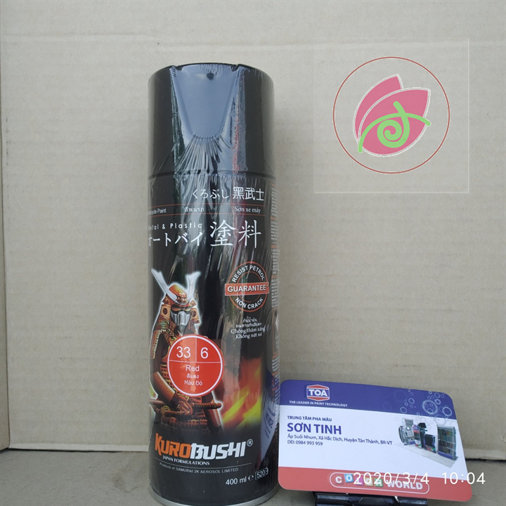 6 sơn samurai sơn xịt màu đỏ 33/6