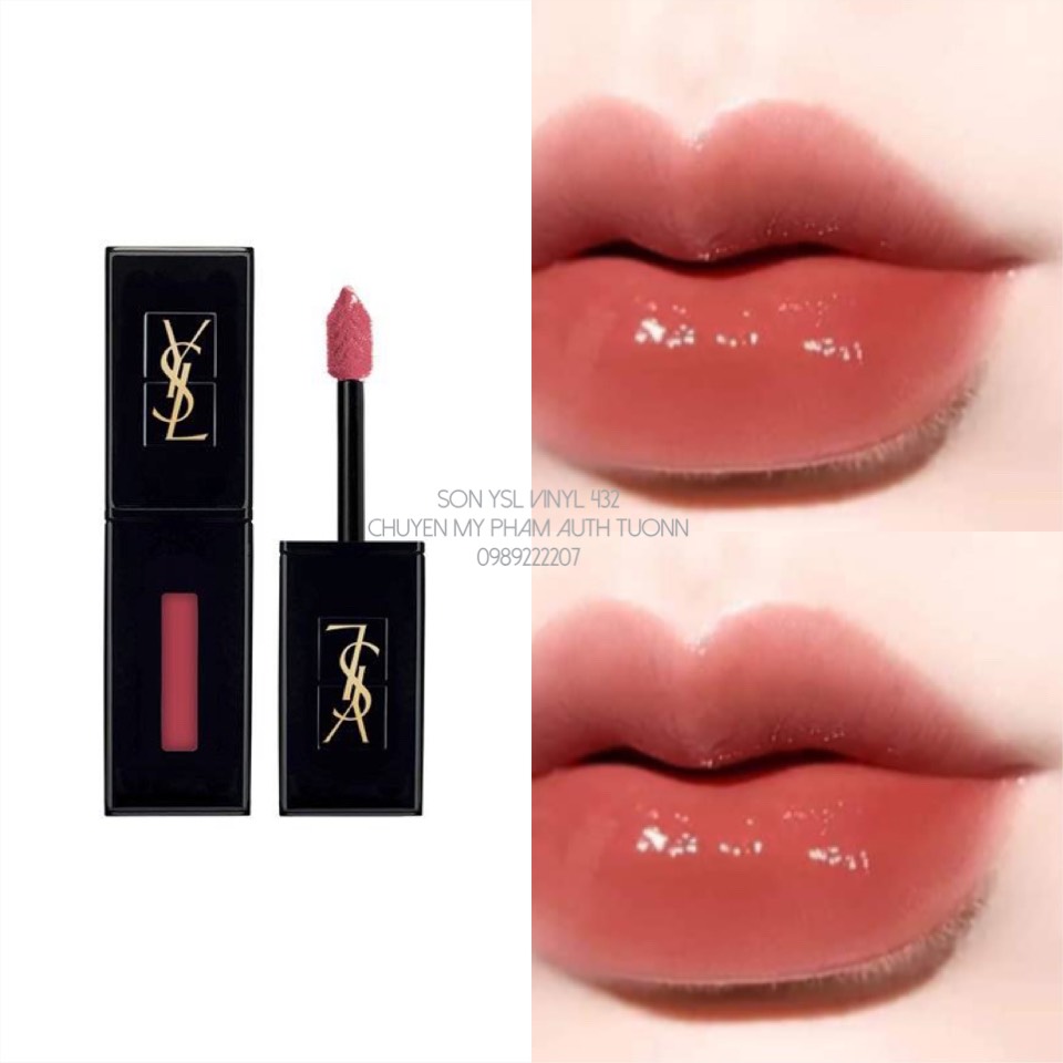 Son Kem Lì YSL Vinyl Cream Lip Stain 432 Nude Amplifier - Hồng Trà Sữa