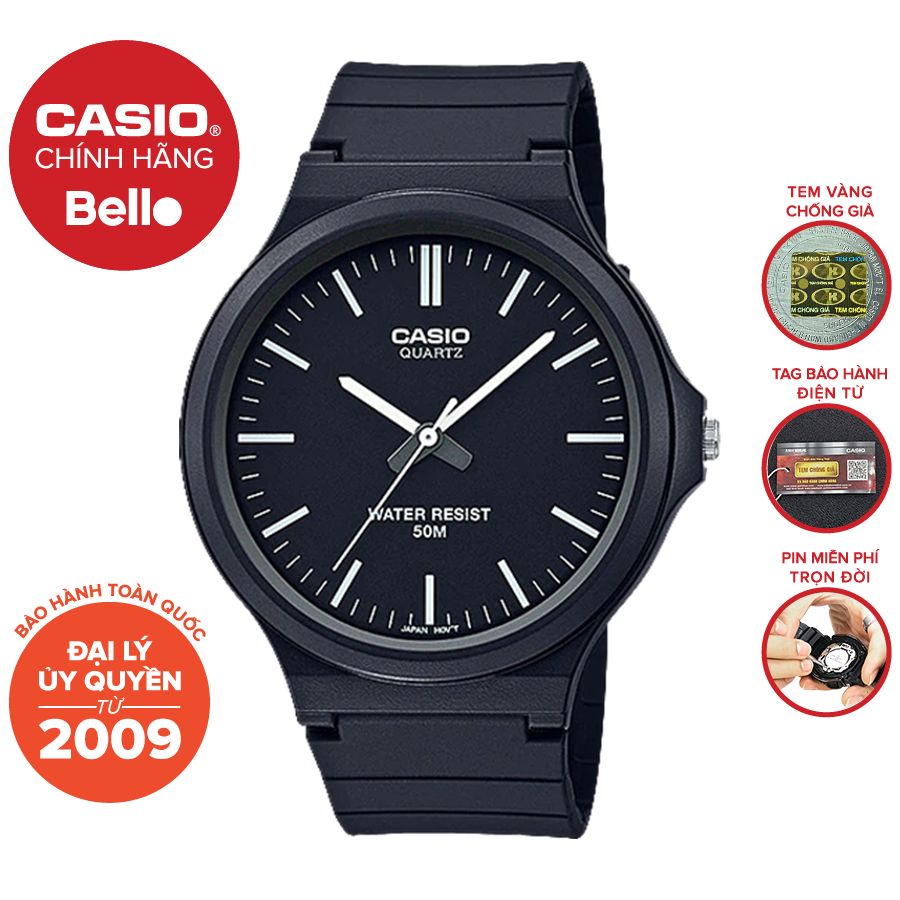 Đồng hồ casio nam mw-240-1e bảo hành chính hãng 1 năm - pin trọn đời