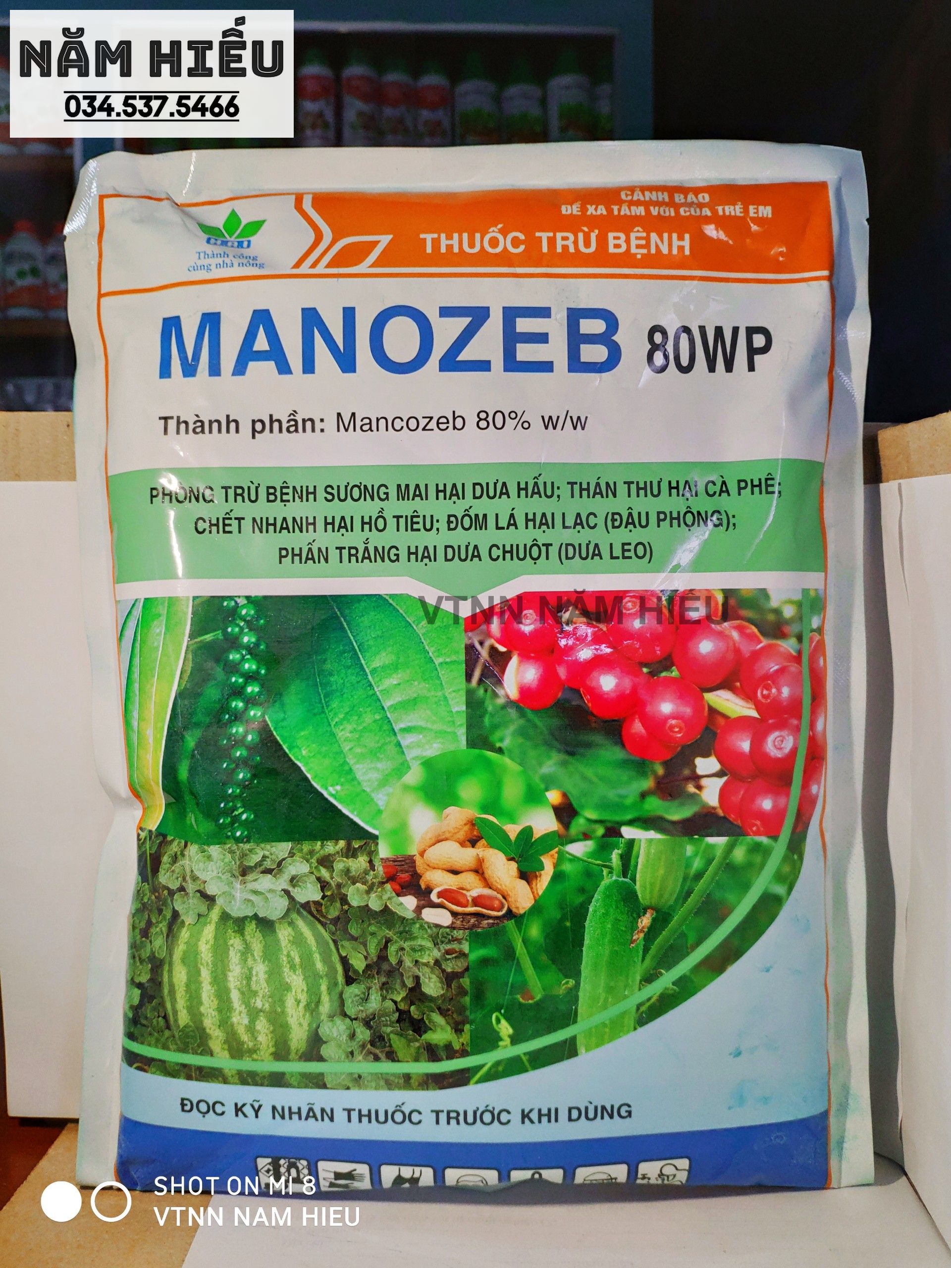 MANCOZEB XANH - MANOZEB 80WP 1kg HAI - Thuốc trừ bệnh cây trừ bệnh vàng lá, thán thư, sương mai - Nông dược HAI