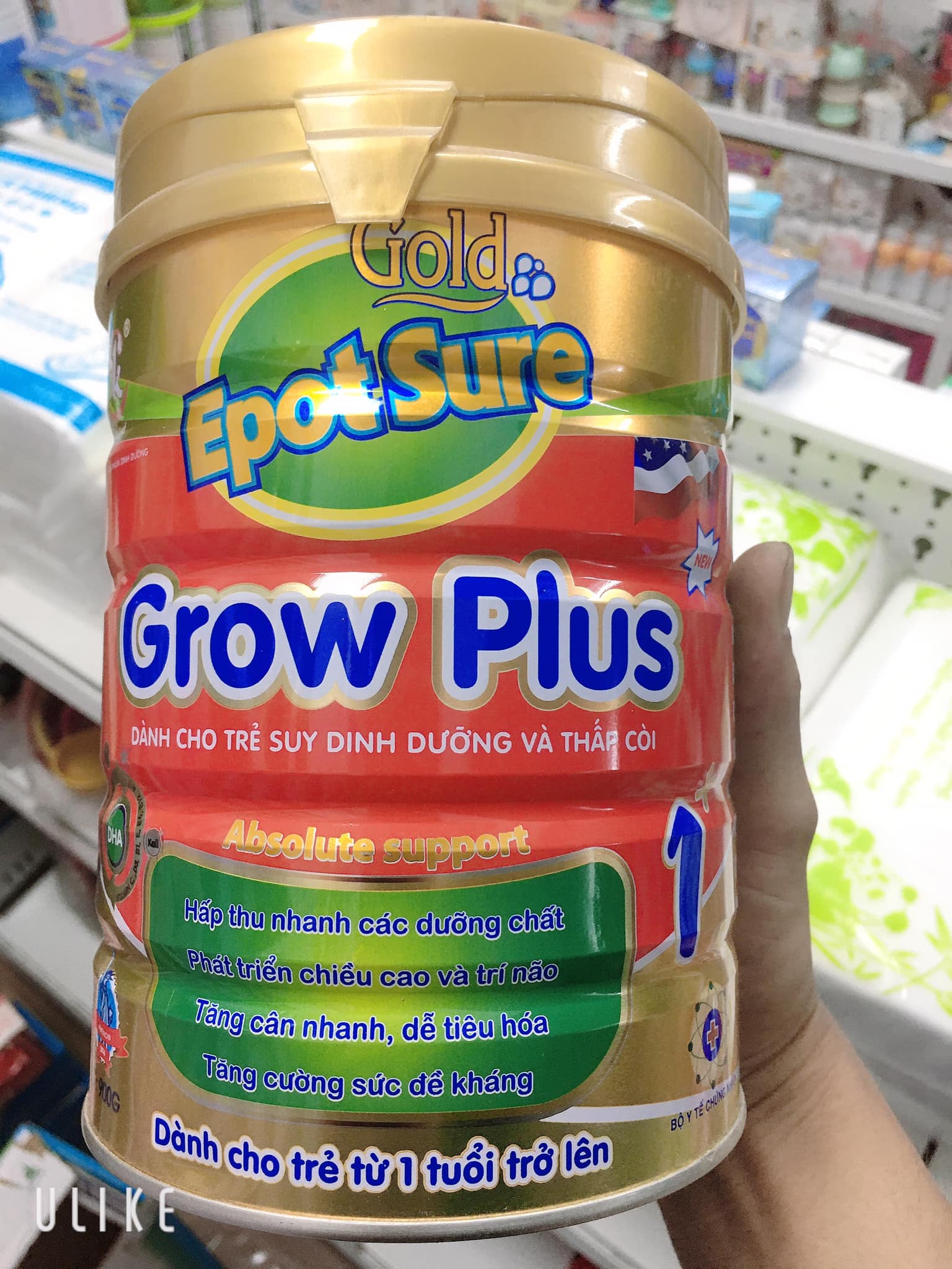Sữa Epot sure grow plus 900g cho trẻ từ 1 đến 18 tuổi - Tăng cân nặng, tăng chiều cao
