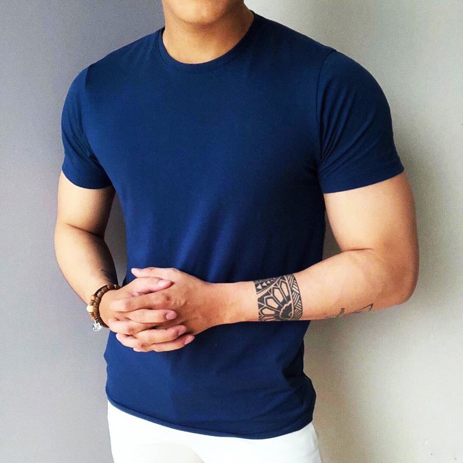 Hcm Men's High-Quality Plain Round-Neck T-Shirt from Standard Fit Men's Clothing Act01 - 6