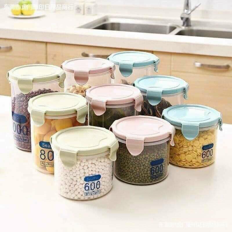 (600ml-800ml-1000ml) Hộp Nhựa Tròn Đựng Thực Phẩm Có Vạch Chia Định Mức