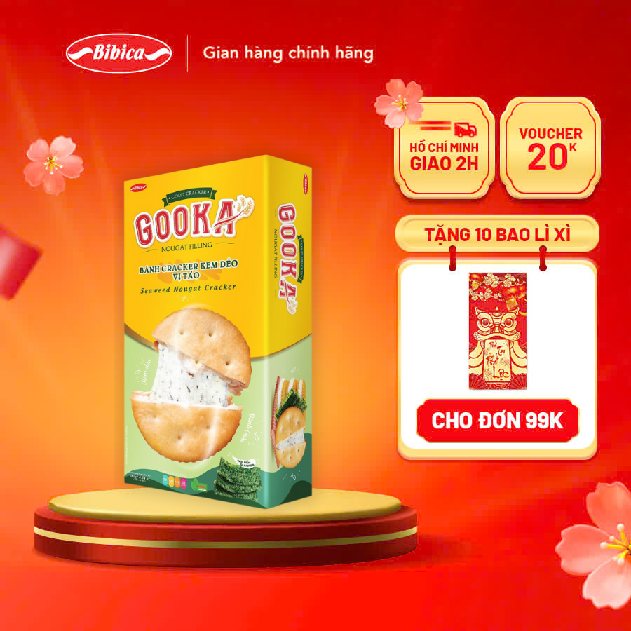 Bánh Gooka Cracker Nougat Filling Vị Tảo Biển Bibica