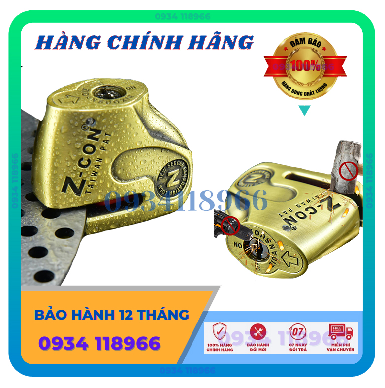 Ổ khóa đĩa xe máy chống trộm zcon DX6 - 100% RUỘT INOX - hợp kim siêu bền