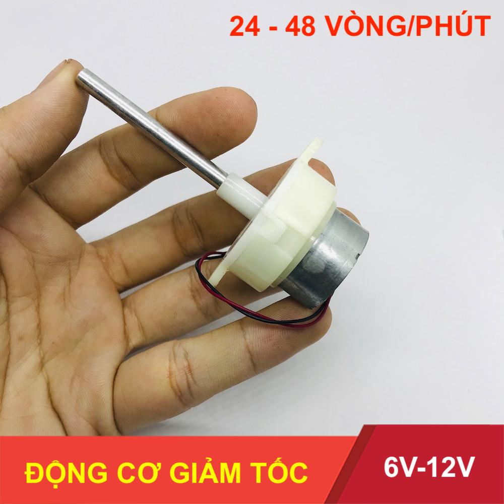 [HCM]Motor giảm tốc mini 300 trục dài điện áp 6V - 12V tốc độ 24 - 48 vòng chạy êm - LK0175