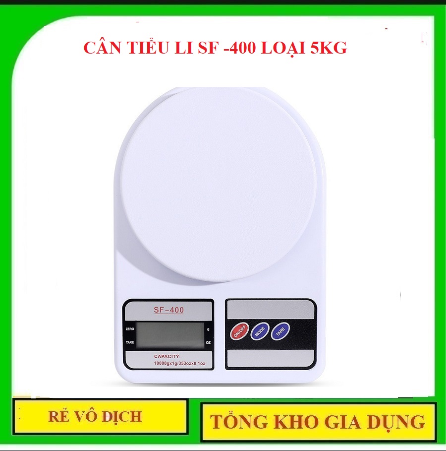 (CAM KẾT HÀNG NHƯ MẪU 100%) Cân điện tử mini Electronic 5 kg dành cho nhà bếp chính xác đến từng gam - Cân Điện Tử Để Bàn Sf-400 Tiện Dụng
