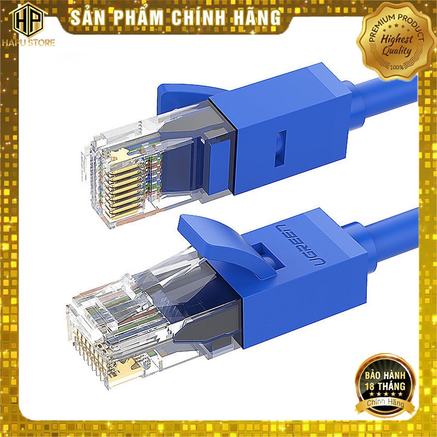 Cáp mạng cat 6 đúc bấm sẵn utp nw102 ugreen dài từ 15 - 50m chính hãng - hapustore