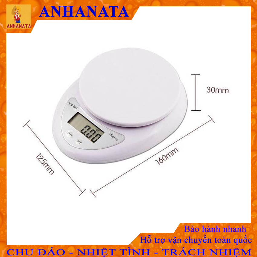 Cân điện tử thực phẩm dùng trong nhà bếp 5kg - Cân tiểu ly thực phẩm điện tử 5kg cho nhà bếp
