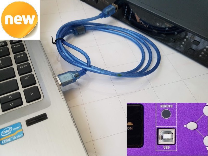Dây cáp chuyên chỉnh vang số 1 đầu USB 1 đầu vuông 1.5 MÉT dành cho nhiều loại vang số như Tripath Siso hay Hugo V6. Dây kết nối vang số với máy tính
