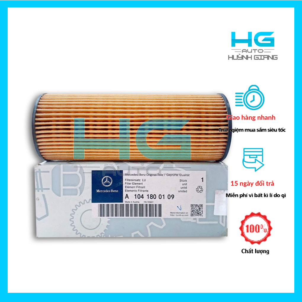 Lọc dầu nhớt mec c180 máy xăng đời 03 - 04, mb100 đời 1993-2000, w202 mã a1041800109 - hgauto