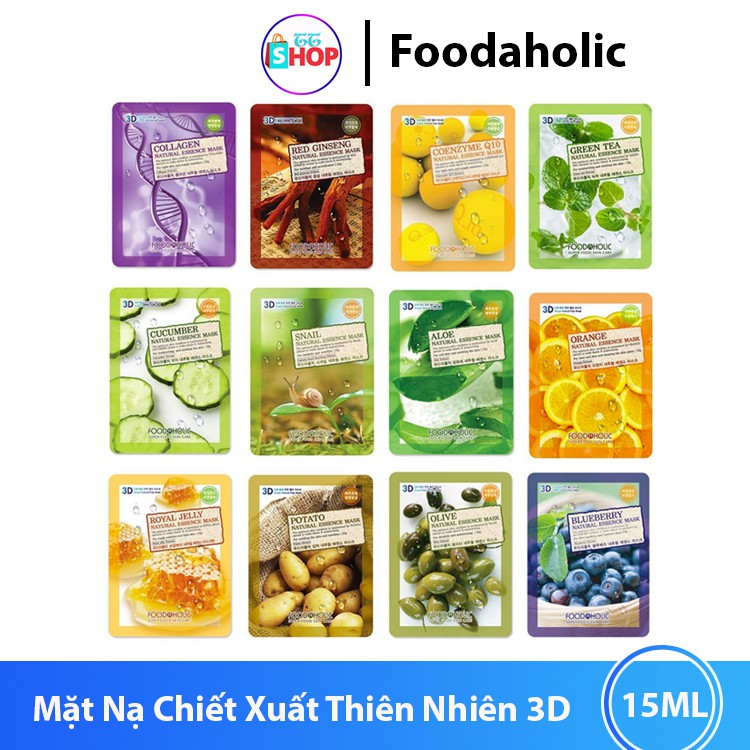 Combo 10 gói Mặt nạ dưỡng da Food A Holic 3D Hàn Quốc Dưỡng Ẩm
