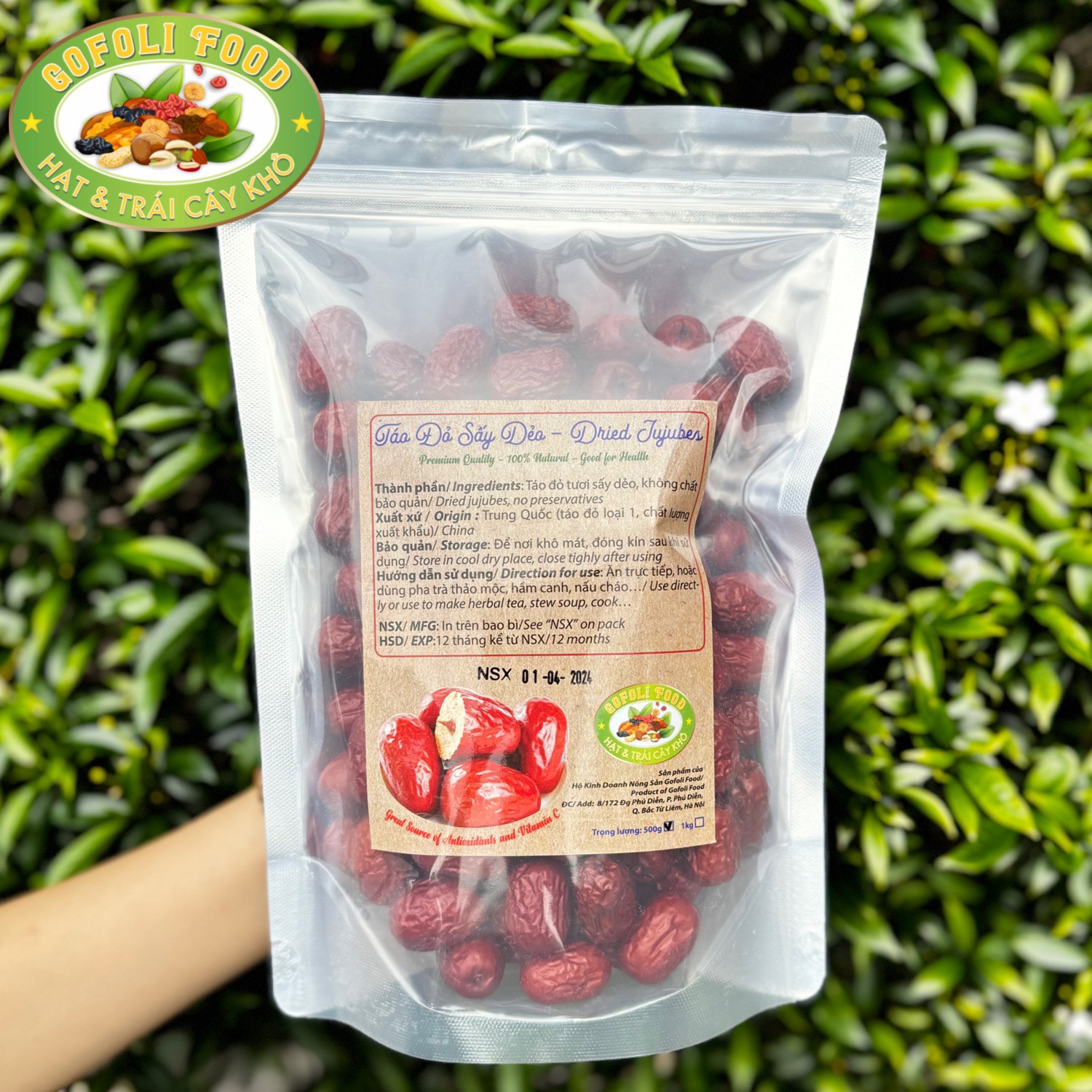 Táo đỏ Tân Cương loại ngon, hàng tuyển, cùi dày dẻo, hạt nhỏ, ăn ngọt thơm ngon 290g, 500g / Dried Jujubes, premium quality, thick meat, delicious, natural sweet, healthy 290, 500g