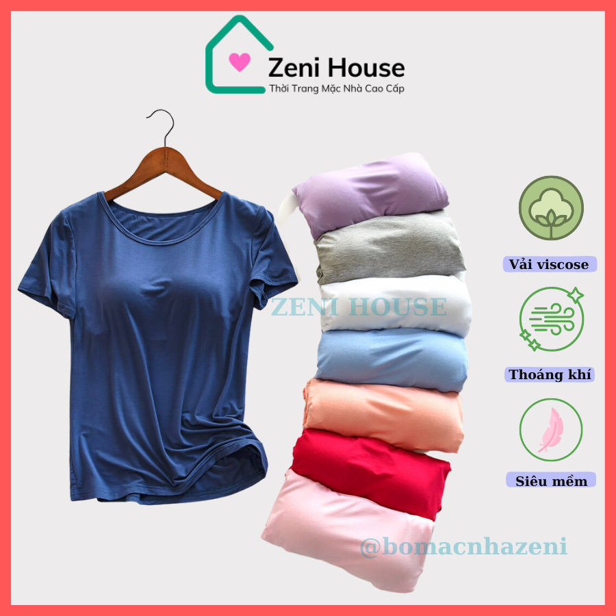 Áo phông nữ có đệm lót bra, áo thun nữ cao cấp nhiều màu hàng Quảng Châu, áo phông nữ đẹp Zeni House