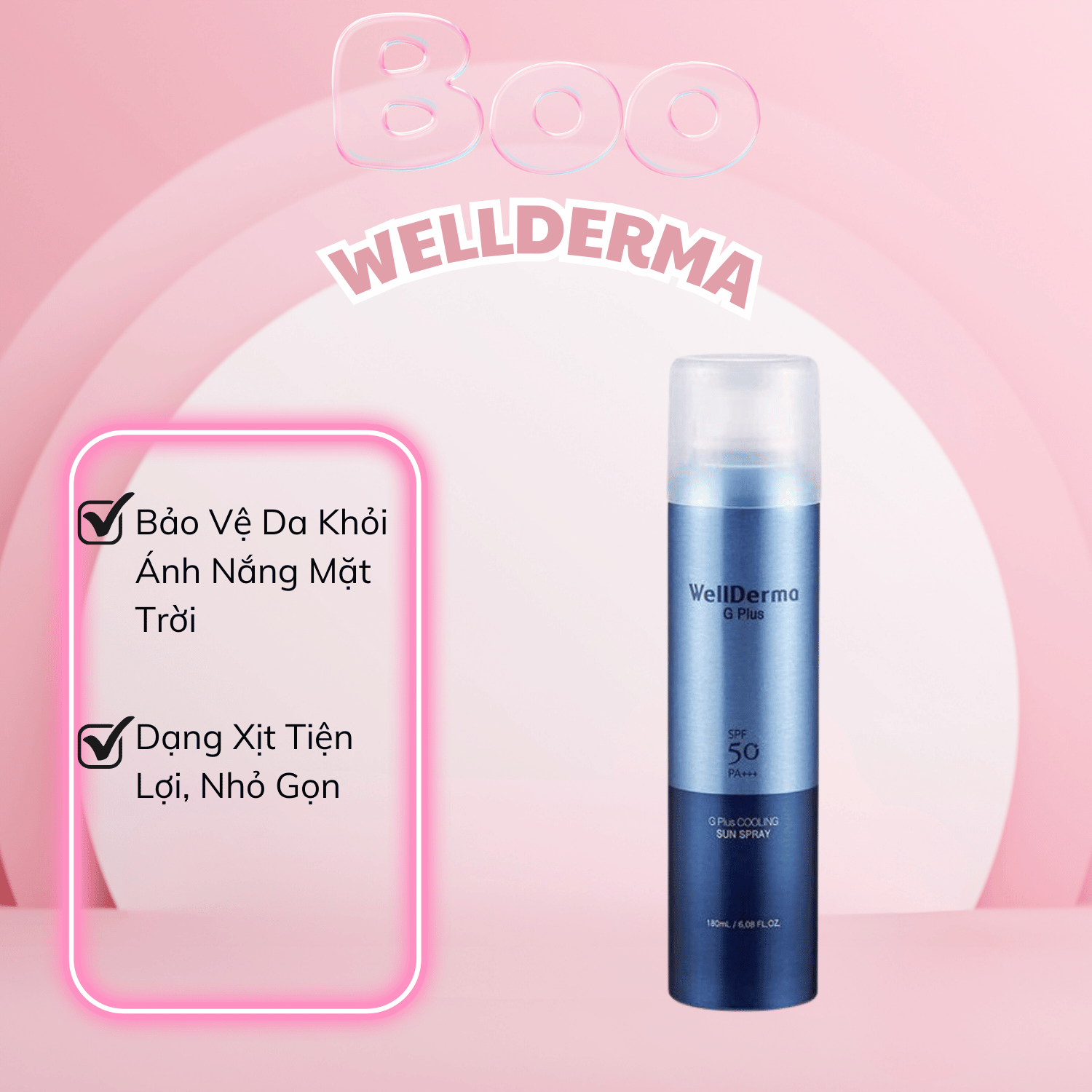 Xịt Chống Nắng Toàn Thân Wellderma 180ml