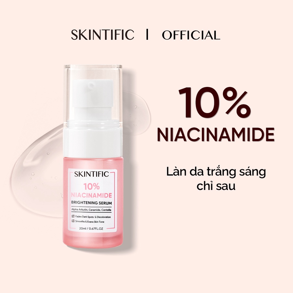 SKINTIFIC Serum làm trắng chứa 10% Niacinamide 20ml